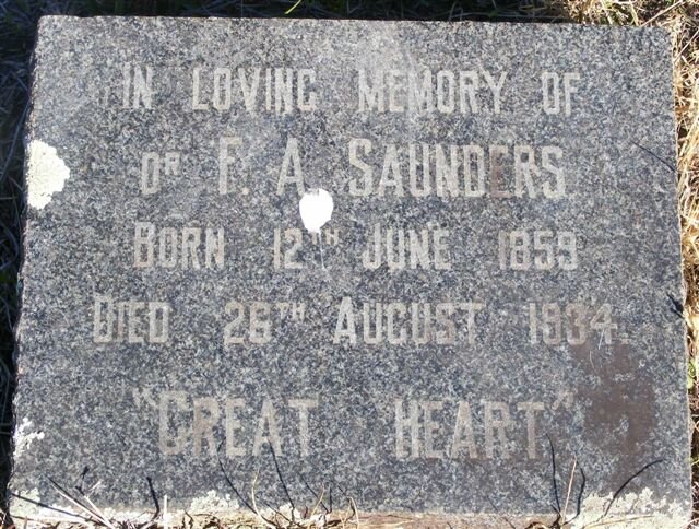 SAUNDERS F.A. 1859-1934
