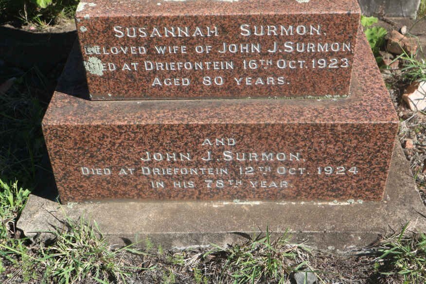 SURMON John J. -1924 &amp; Susannah -1923