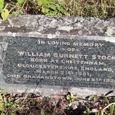 STOCKS William Burnett 1851-1920