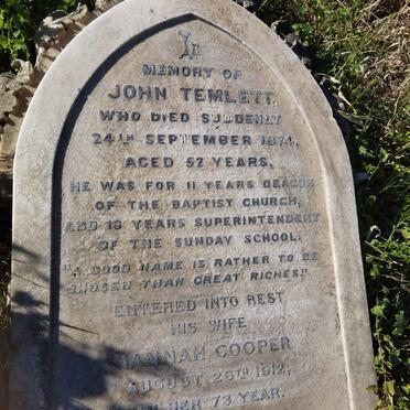 TEMLETT John -1874 &amp; Hannah COOPER -1912