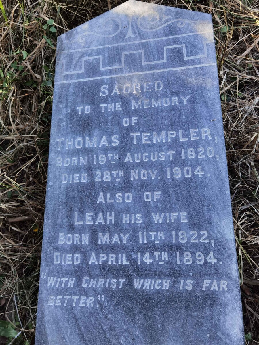 TEMPLER Thomas 1820-1904 &amp; Leah 1822-1894