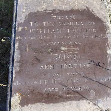 TROTTER William -1854 &amp; Ann -1856