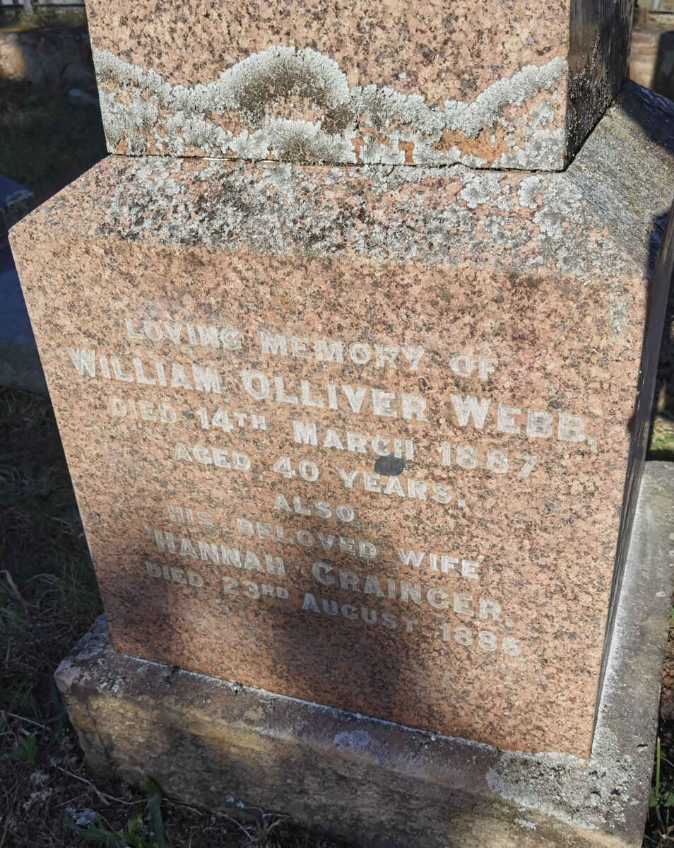 WEBB William Olliver -1887 &amp; Hannah GRAINGER -1886