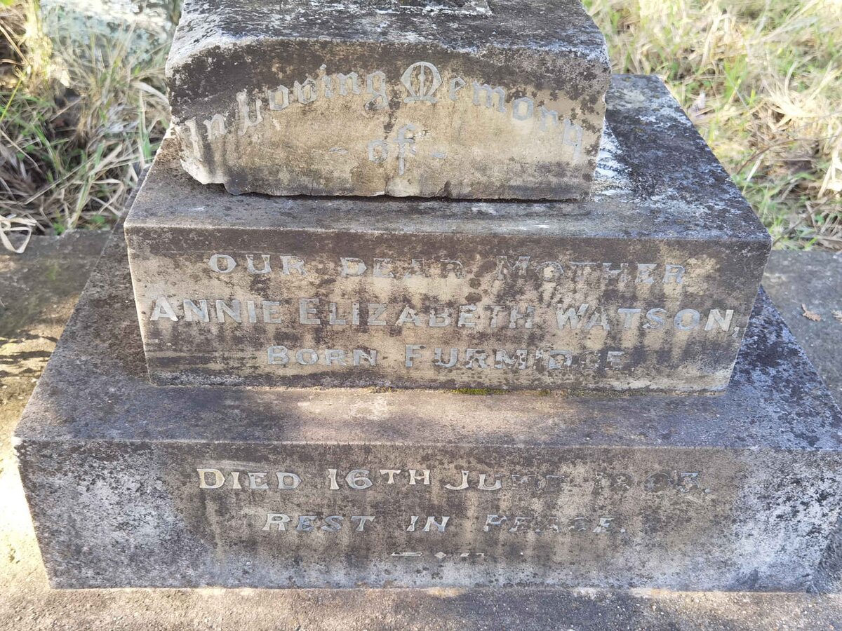 WATSON Annie Elizabeth nee FURMIDGE -1903