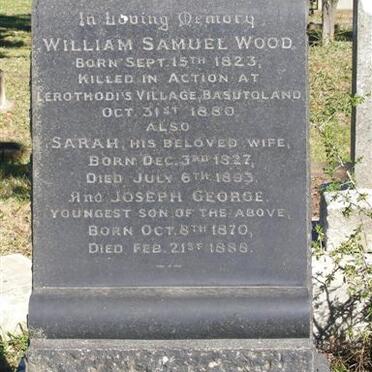 WOOD William Samuel 1823-1880 :: WOOD Sarah 1827-1893 :: WOOD Joseph George 1870-1888