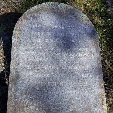 WATSON William Isaac 1864-1893 :: BOUWER Peter Barend -1923 :: BOUWER Annie Edith -1931