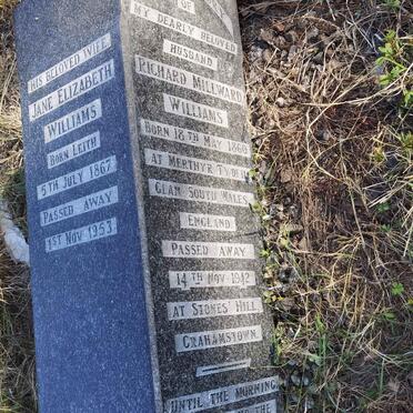 WILLIAMS Richard Millward 1860-1942 &amp; Jane Elizabeth LEITH 1867-1953