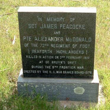 PEACOCKE James -1819 :: McDONALD Alexander -1819