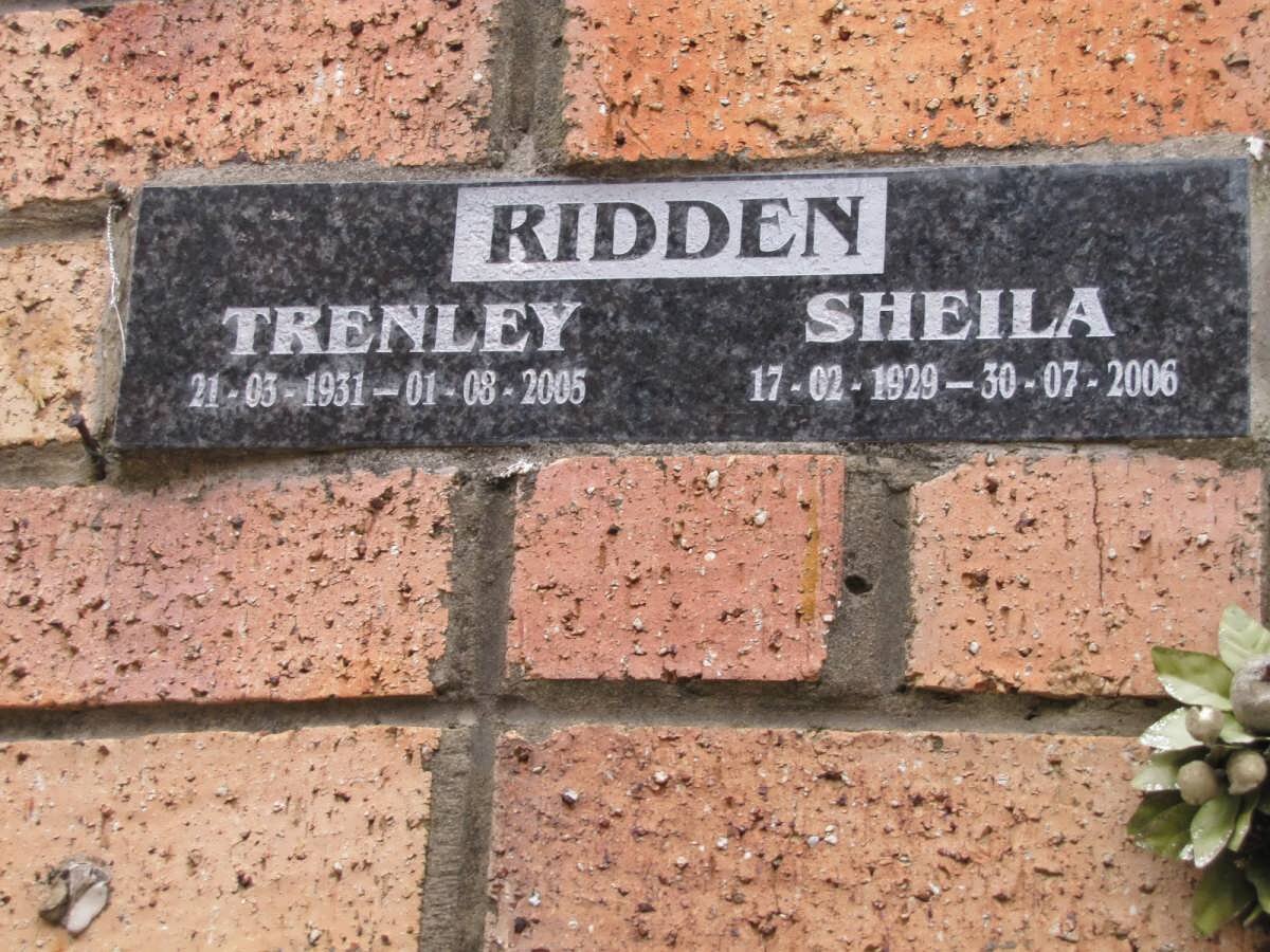 RIDDEN Trenley 1931-2005 &amp; Sheila 1929-2006