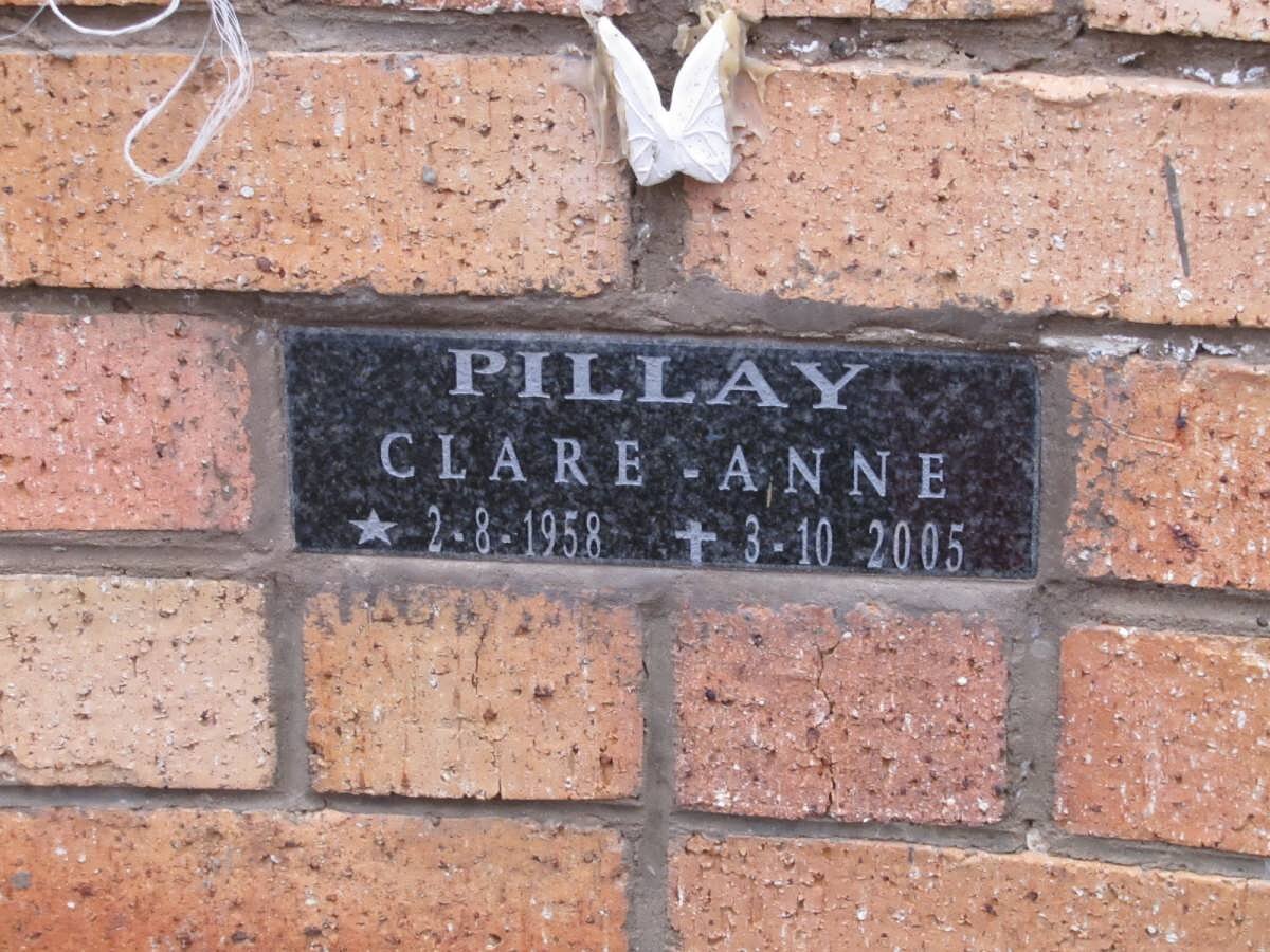 PILLAY Clare-Anne 1958-2005