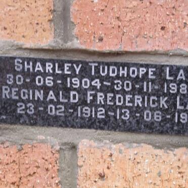 LANE Reginald Frederick 1912-1993 &amp; Sharley Tudhope 1904-1987