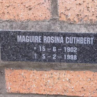 CUTHBERT Maguire Rosina 1902-1998