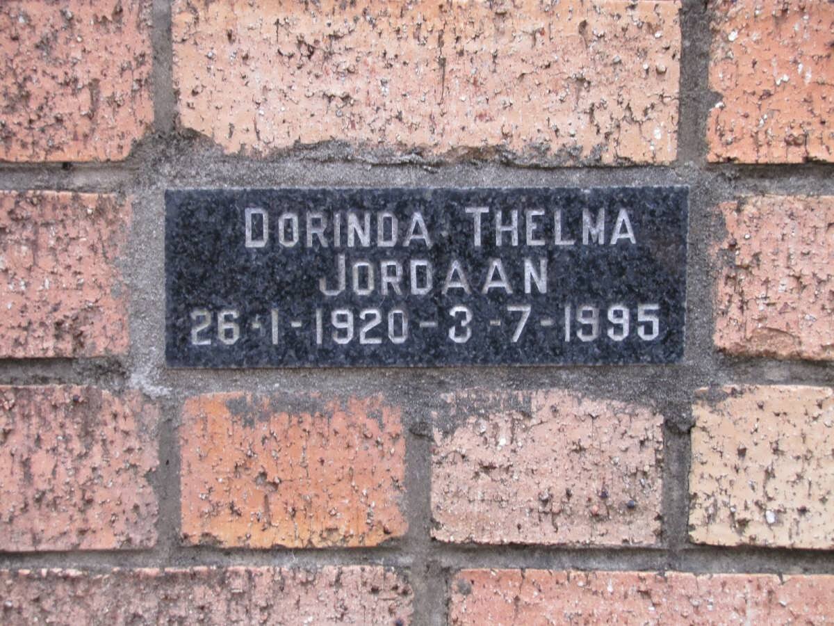JORDAAN Dorinda Thelma 1920-1995