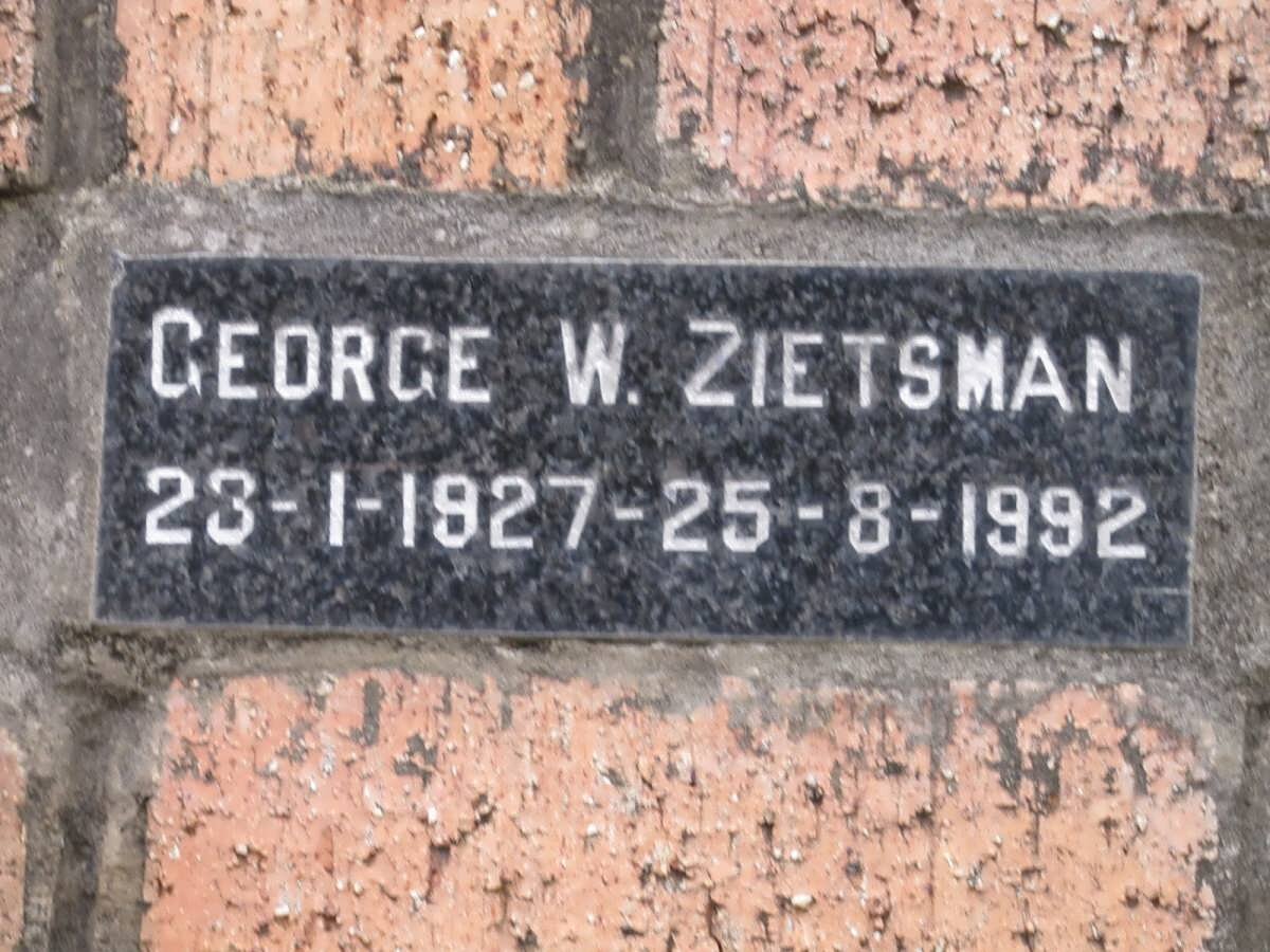 ZIETSMAN George W. 1927-1992