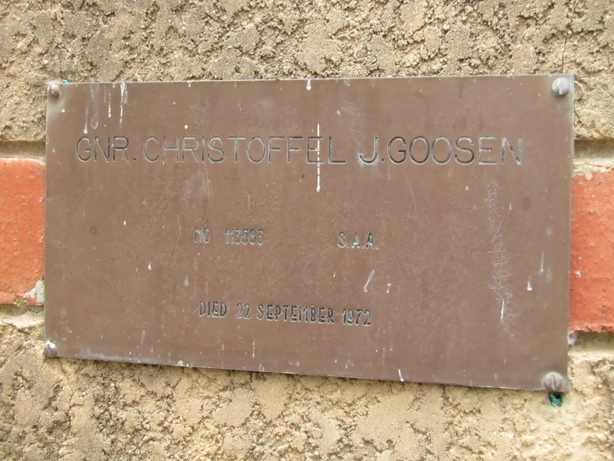 GOOSEN Christoffel J. -1972
