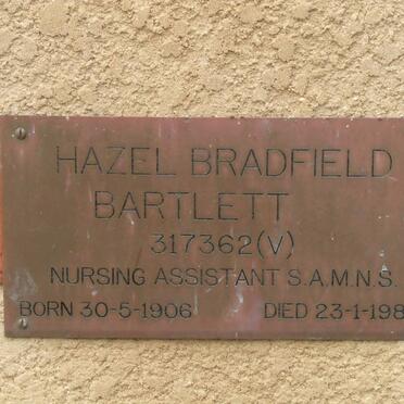 BARTLETT Hazel Bradfield 1906-1987