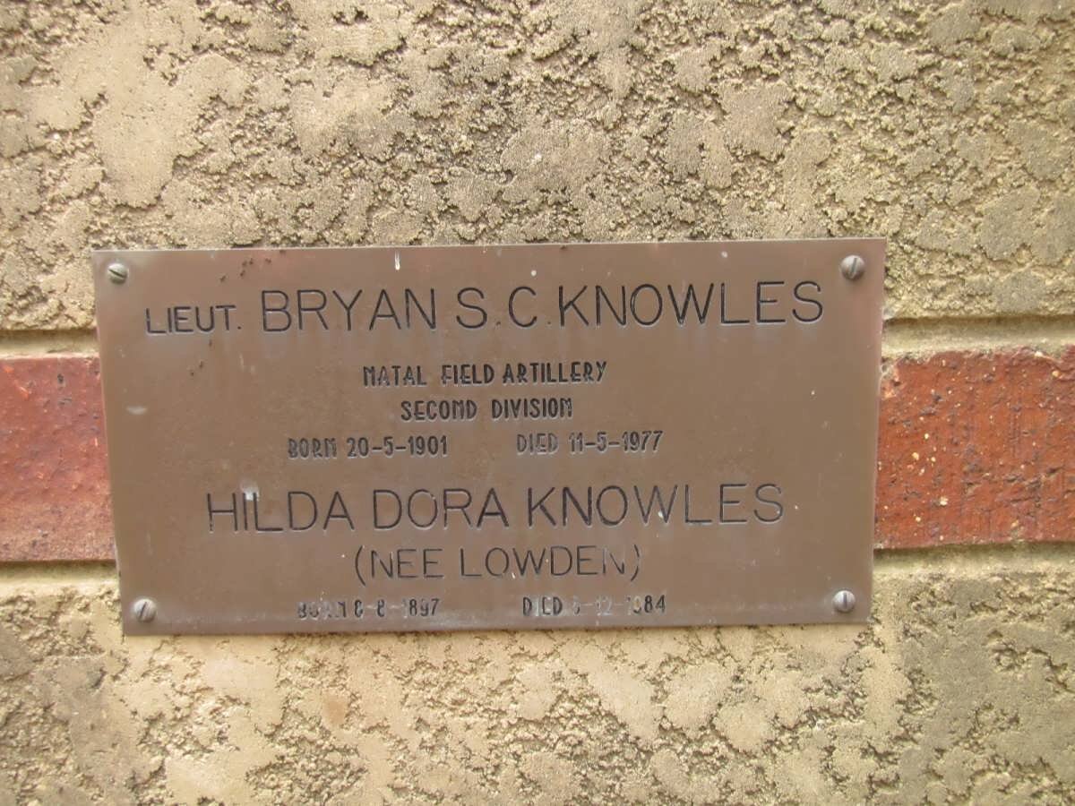 KNOWLES Bryan S.C. 1901-1977 &amp; Hilda Dora LOWDEN 1897-1984