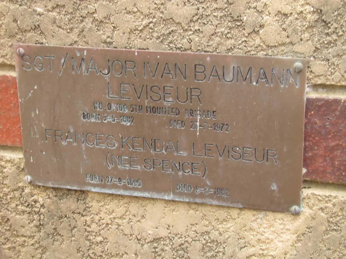 LEVISEUR Ivan Baumann -1972 &amp; Frances Kendal SPENCE 1895-1982