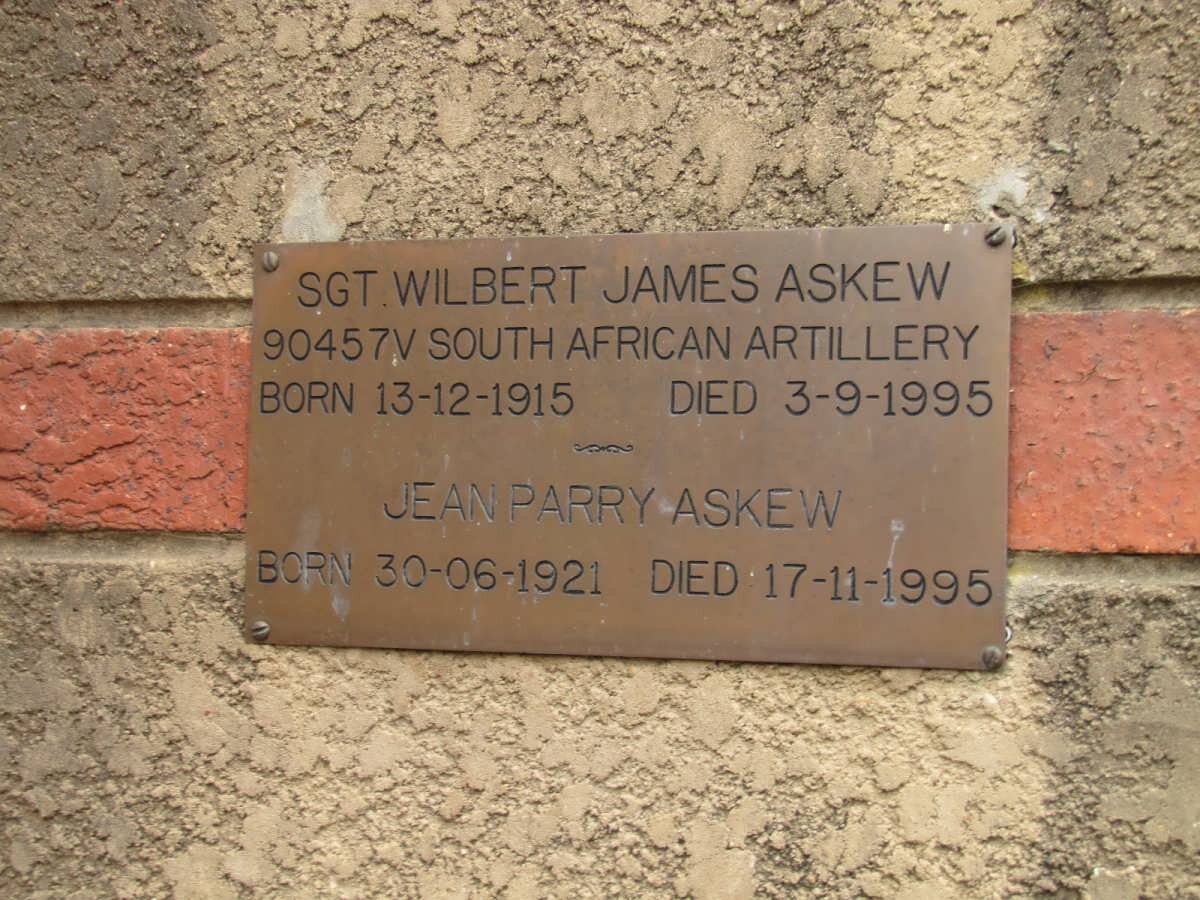 ASKEW Wilbert James 1915-1995 &amp; Jean Parry 1921-1995