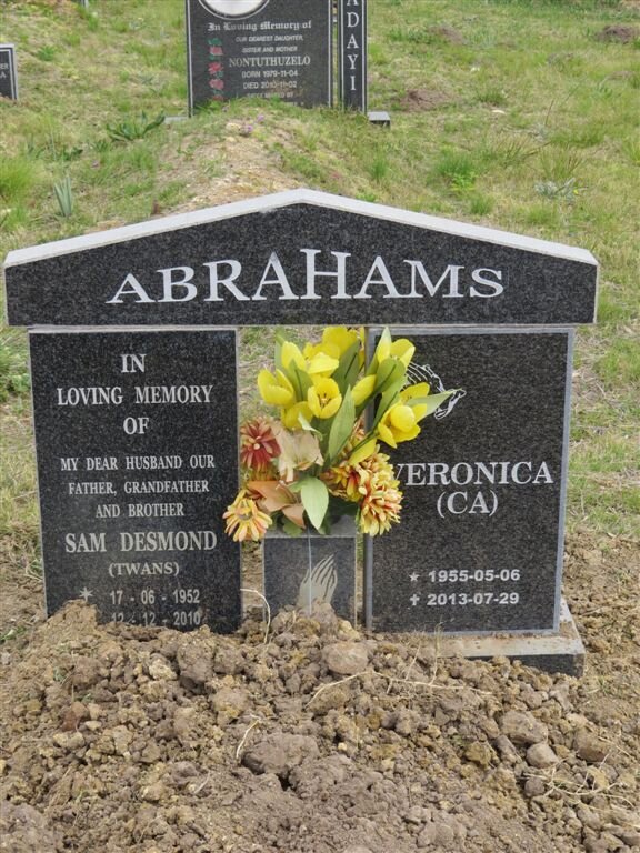 ABRAHAMS Sam Desmond 1952-2010 &amp; Veronica 1955-2013