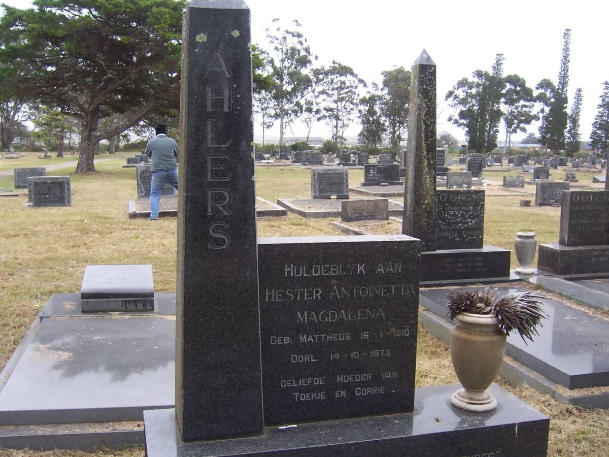 AHLERS Hester Antoinetta Magdalena 1910-1973