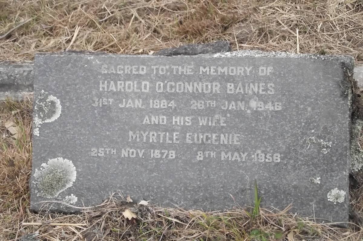 BAINES Harold O'Connor 1884-1946 &amp; Myrtle Eugenie 1878-1956
