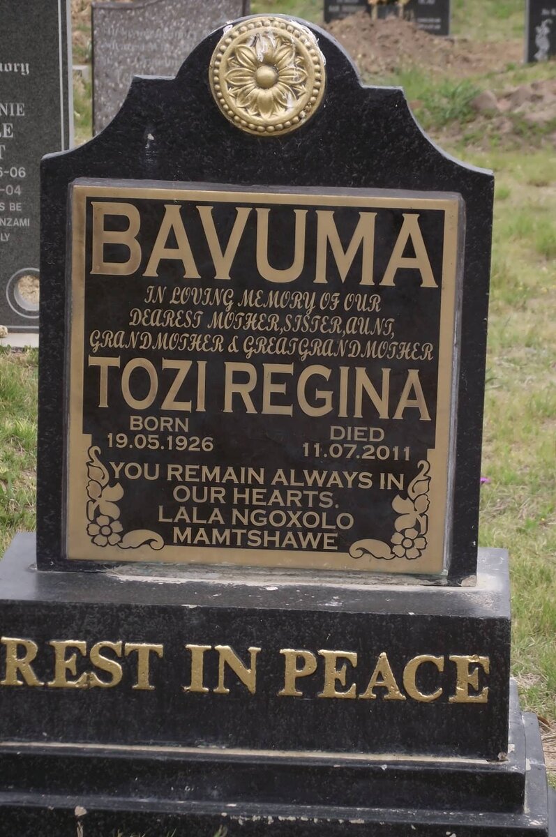 BAVUMA Tozi Regina 1926-2011