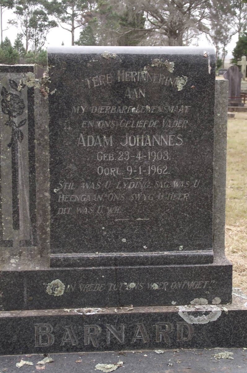 BARNARD Adam Johannes 1903-1962