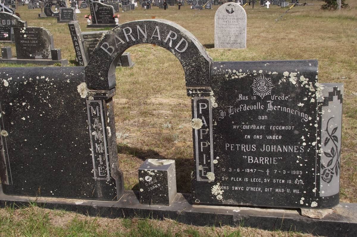 BARNARD Petrus Johannes 1947-1985