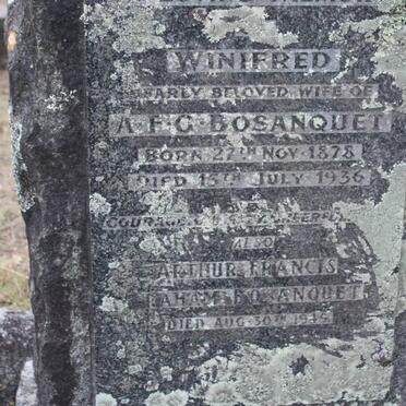 BOSANQUET Arthur Francis Graham -1945 &amp; Winifred 1878-1936