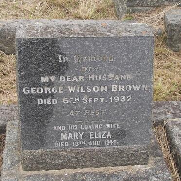 BROWN George Wilson -1932 &amp; Mary Eliza -1948
