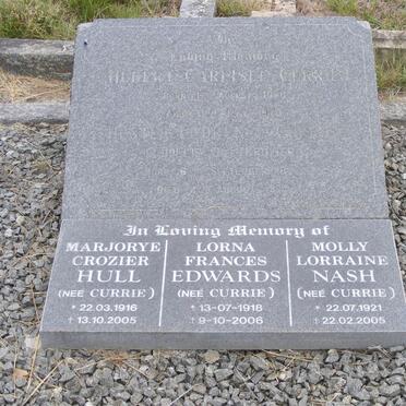 CURRIE Hubert Carlisle &amp;  CURRIE Hester Florence :: HULL Marjorye Crozier nee CURRIE 1916-2005