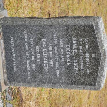 DICKASON Samuel Joseph 1881-1958 &amp; Eva Elizabeth SMITH 1888-1964