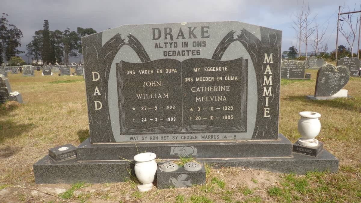 DRAKE John William 1922-1999 &amp; Catherine Melvina 1929-1985