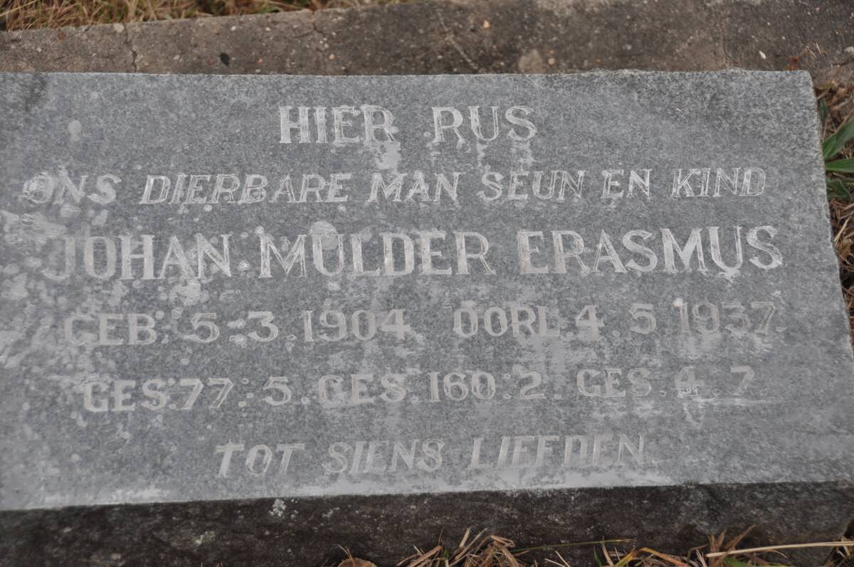 ERASMUS Johan Mulder 1904-1937