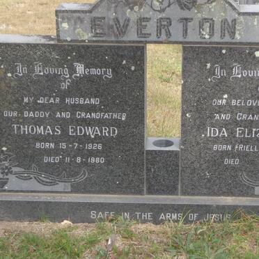 EVERTON Thomas Edward 1926-1980 &amp; Ida Elizabeth M. RIELLY 1927-