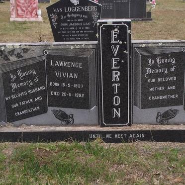 EVERTON Lawrence Vivian 1937-1992 &amp; Margaret Elaine AMOS 1937-