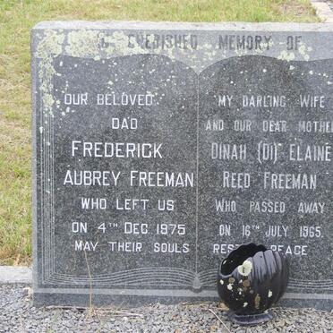 FREEMAN Frederick  Aubrey -1975 &amp; Dinah Elaine Reed -1965