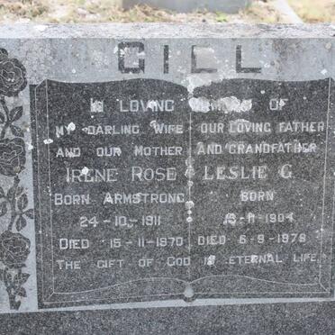 GILL Leslie G. 1904-1979 &amp; Irene Rose ARMSTRONG 1911-1970