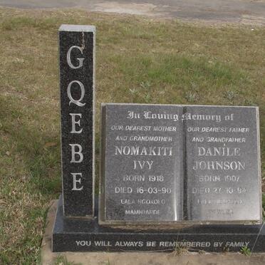 GQEBE Danile Johnson 1907-1994 &amp; Nomakiti Ivy 1918-1990