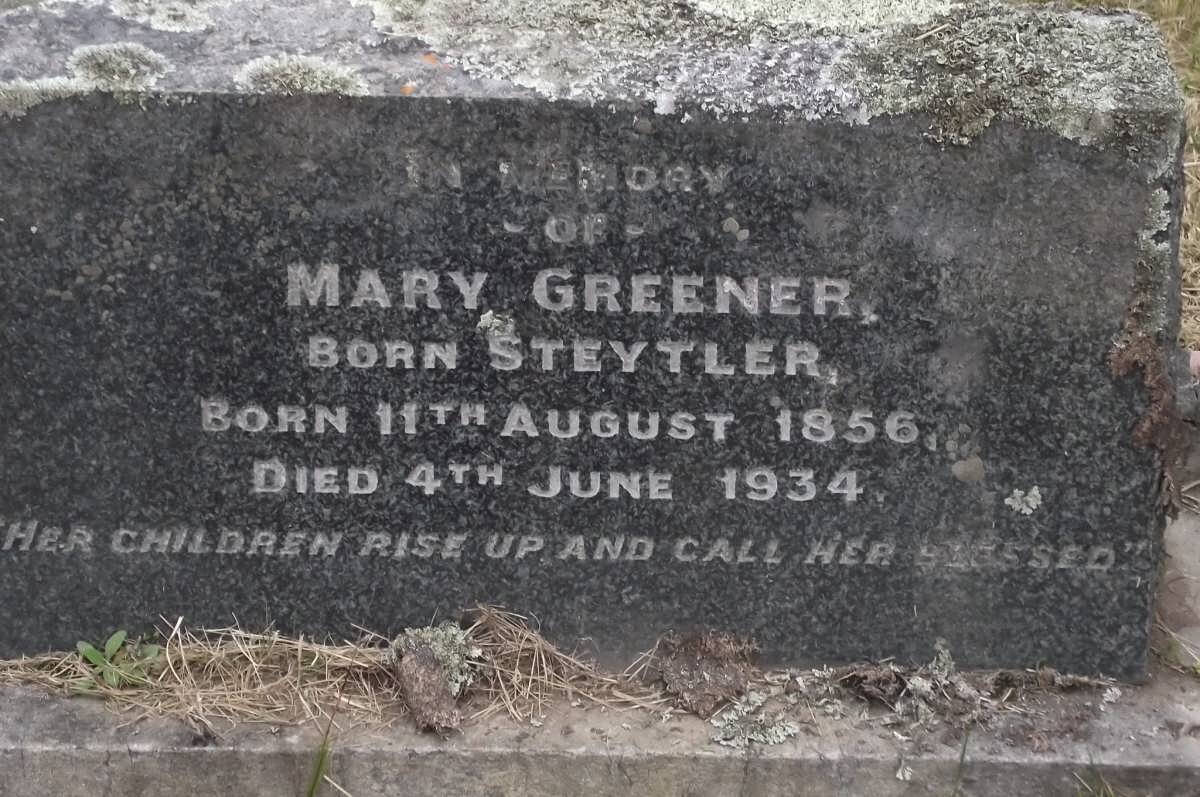 GREENER Mary nee STEYTLER 1856-1934