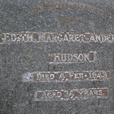 HUDSON Edith Margaret Anderson -1943