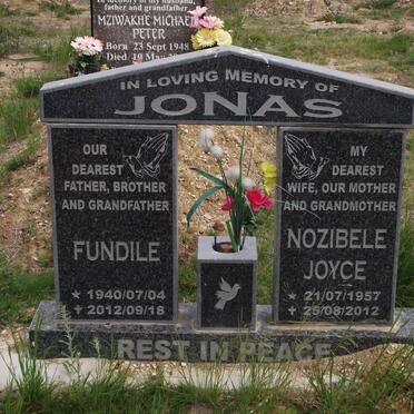 JONAS Fundile 1940-2012 &amp; Nozibele Joyce 1957-2012