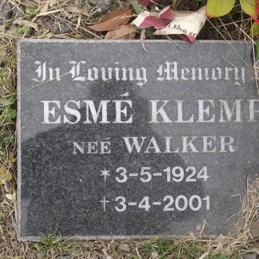 KLEMP Esmé nee WALKER 1924-2001