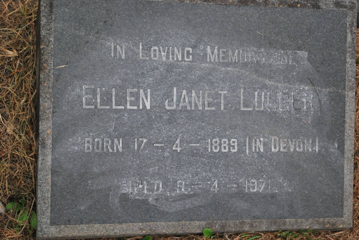 LUGGER Ellen Janet 1889-1971