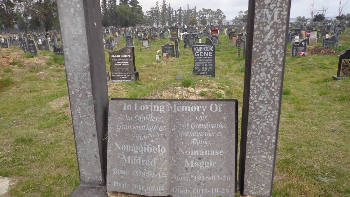 MZALAZALA Nomanase Maggie 1916-2011 :: MZALAZALA Nomgqibelo Mildred 1958-2011