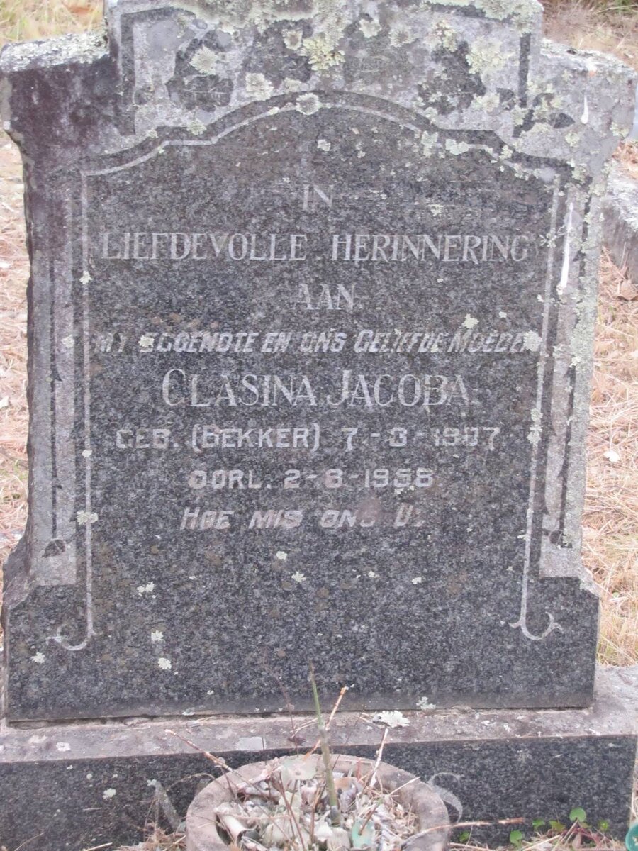 MARAIS Clasina Jacoba nee BEKKER 1907-1958