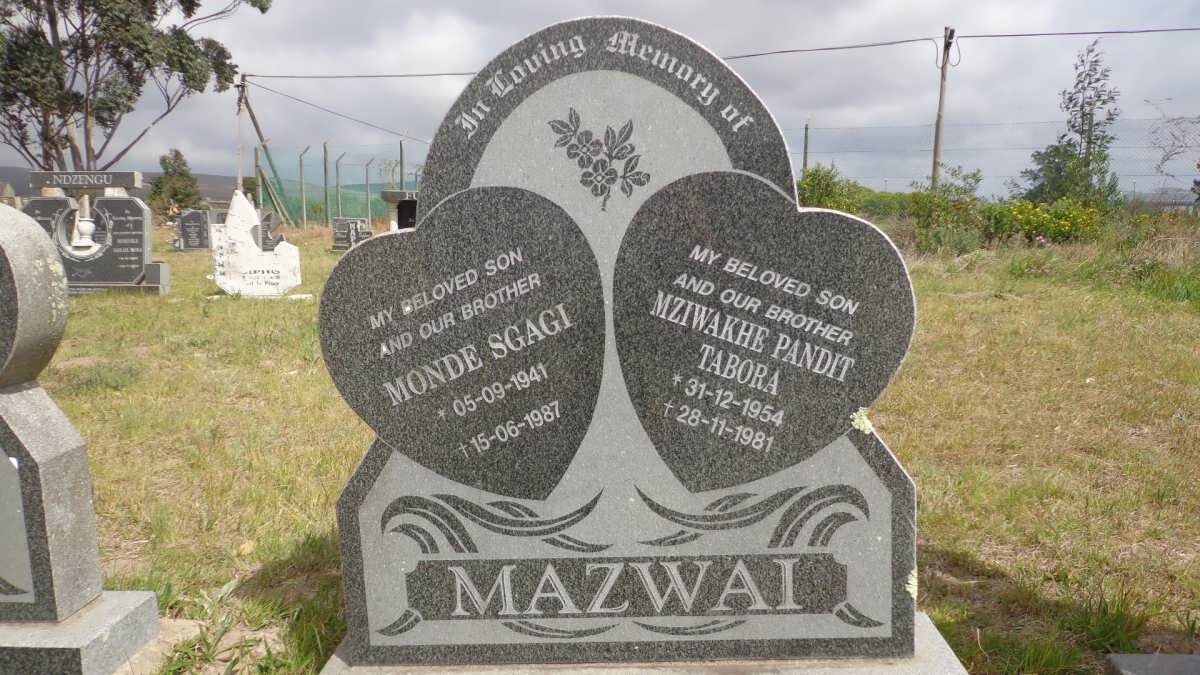 MAZWAI Monde Sgagi 1941-1987 :: MAZWAI Mziwakhe Pandit Tabora 1954-1981