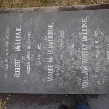 McLUCKIE Robert -1940 &amp; Maud M.H. -1929 :: William Robert -1967   