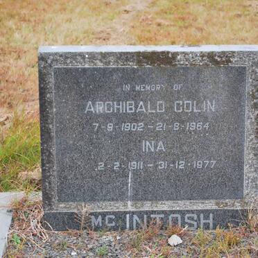 McINTOSH Archibald Colin 1902-1964 &amp; Ina 1911-1977